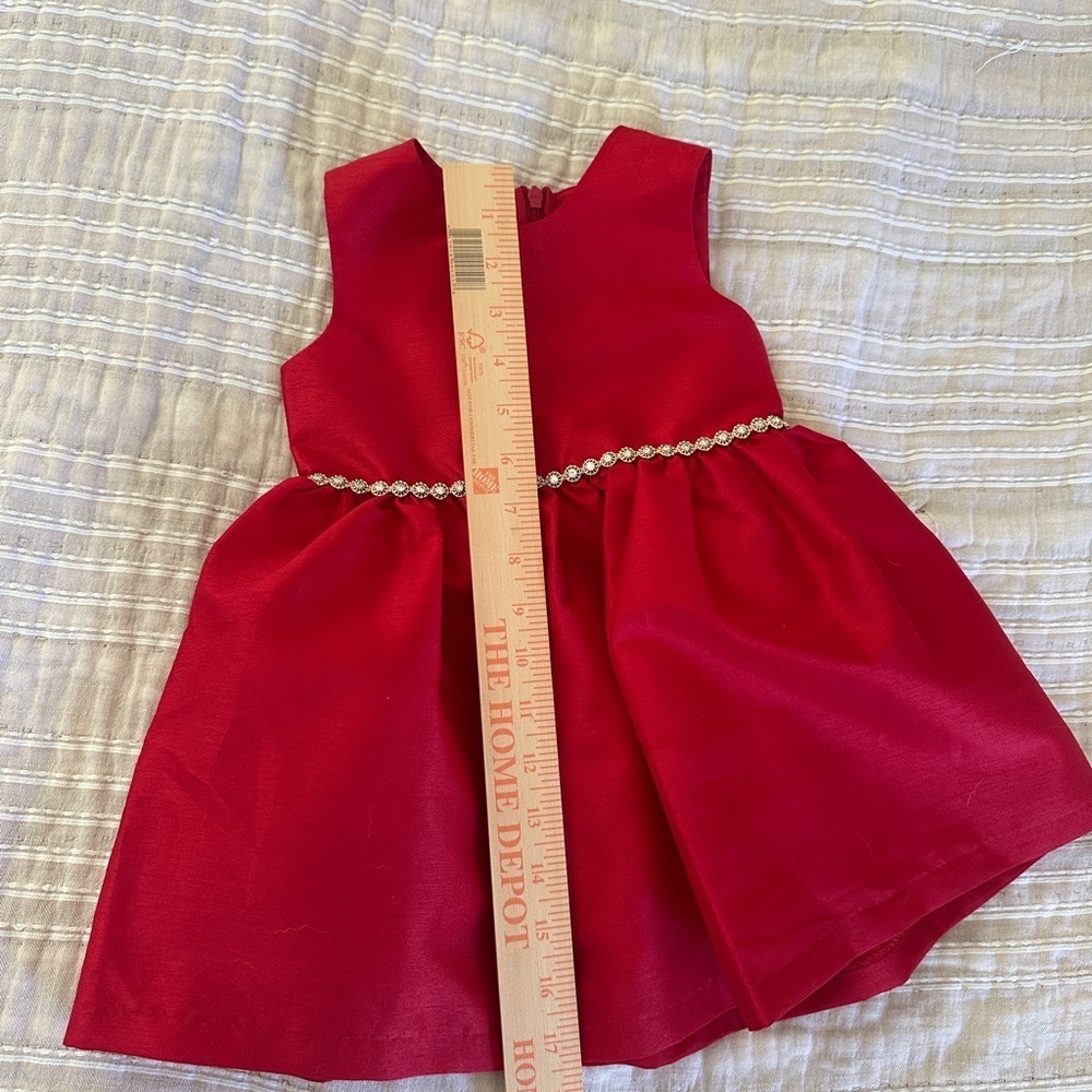 Elegant Red Girls 3T Dress with rhinestones Accent - Picture 5 of 7